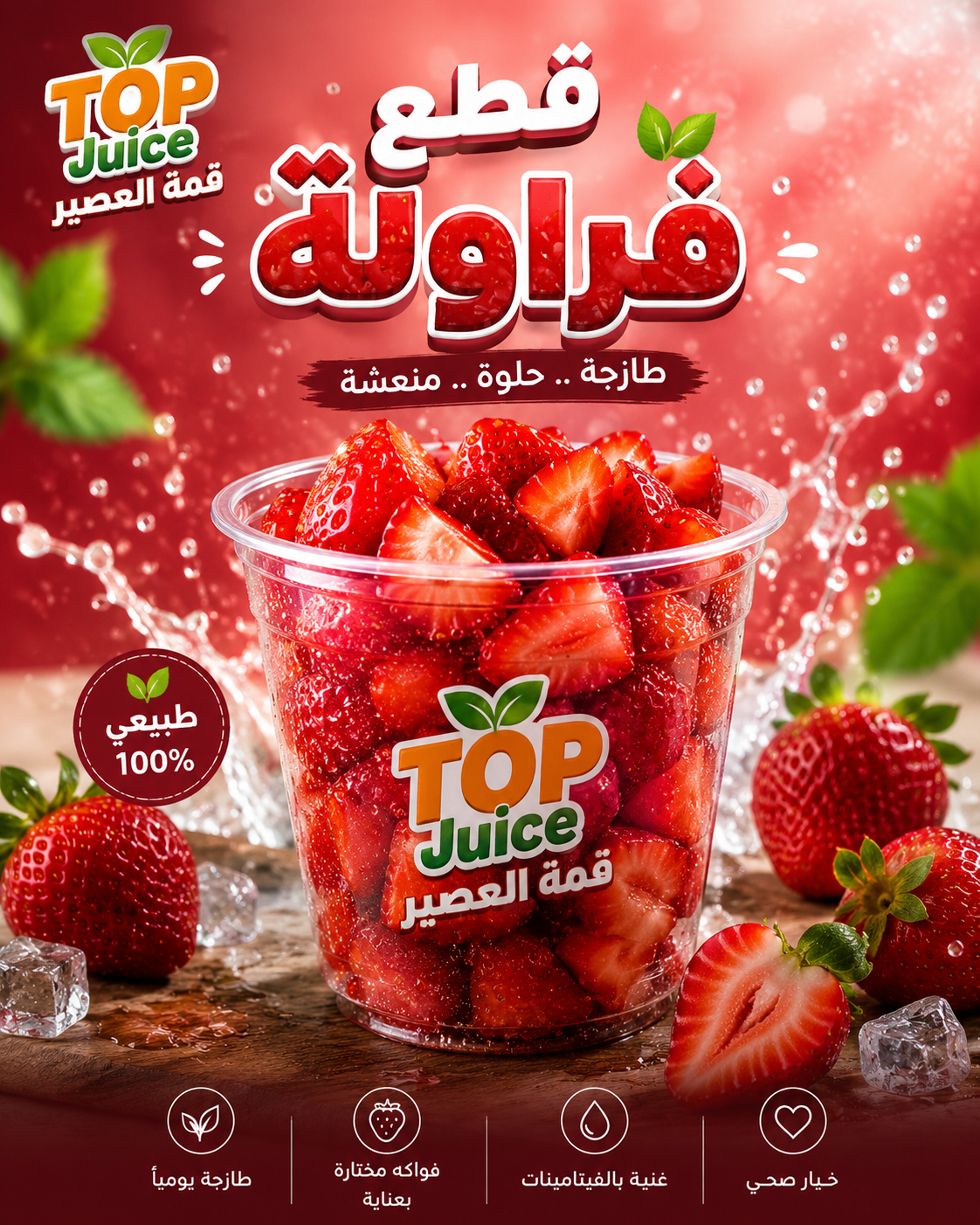 قطع فراولة